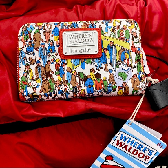 NWT, Loungefly Where’s Waldo: All Over Print Zip Wallet, Large , 100% Authentic - Picture 8 of 11